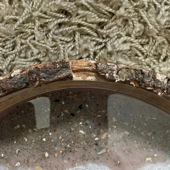 Decorative Wood Round Homemade Beach Resin Serving Plate - Picture 3 of 7